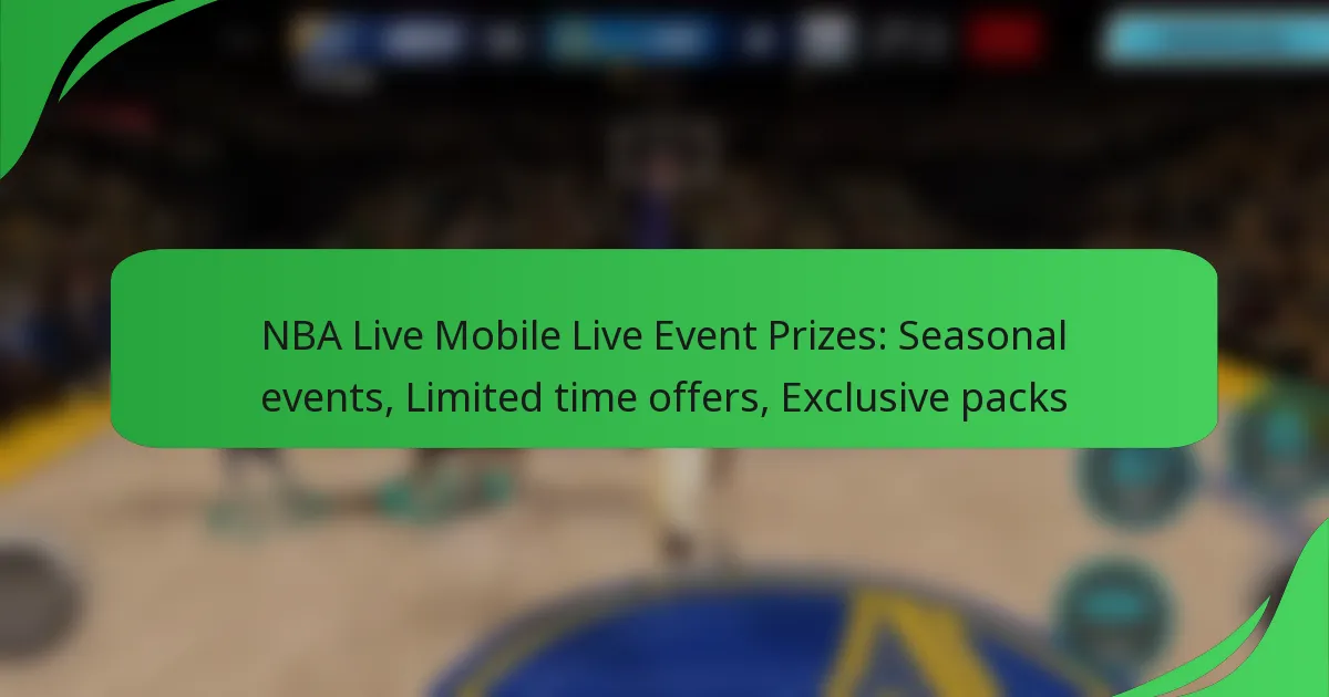 NBA Live Mobile Live Event Prizes: Seasonal events, Limited time offers, Exclusive packs