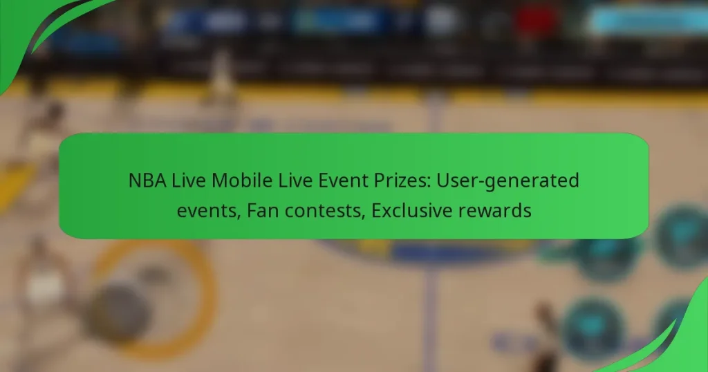 NBA Live Mobile Live Event Prizes: User-generated events, Fan contests, Exclusive rewards