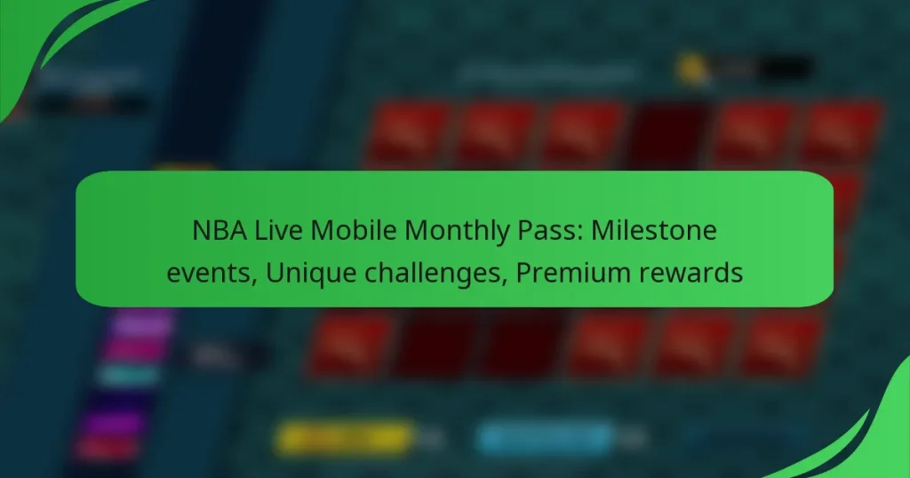 NBA Live Mobile Monthly Pass: Milestone events, Unique challenges, Premium rewards