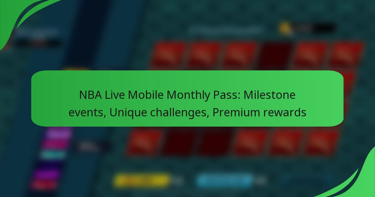 NBA Live Mobile Monthly Pass: Milestone events, Unique challenges, Premium rewards