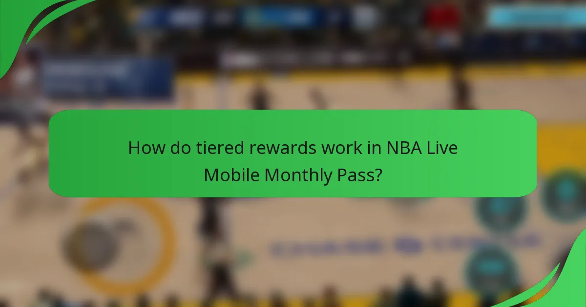 How do tiered rewards work in NBA Live Mobile Monthly Pass?