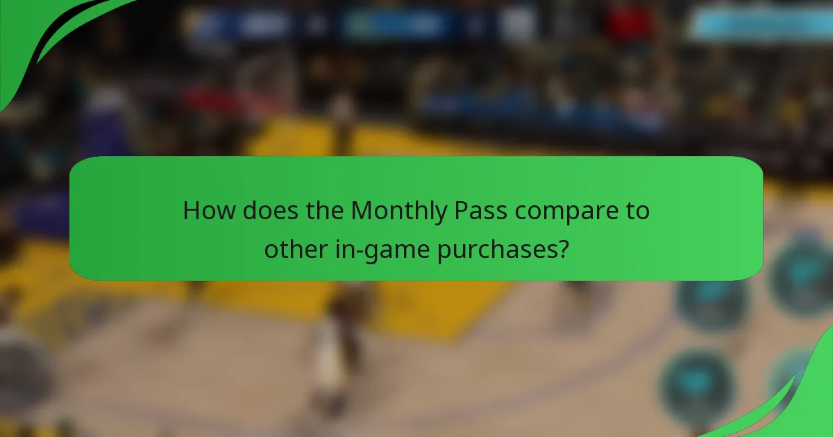 How does the Monthly Pass compare to other in-game purchases?