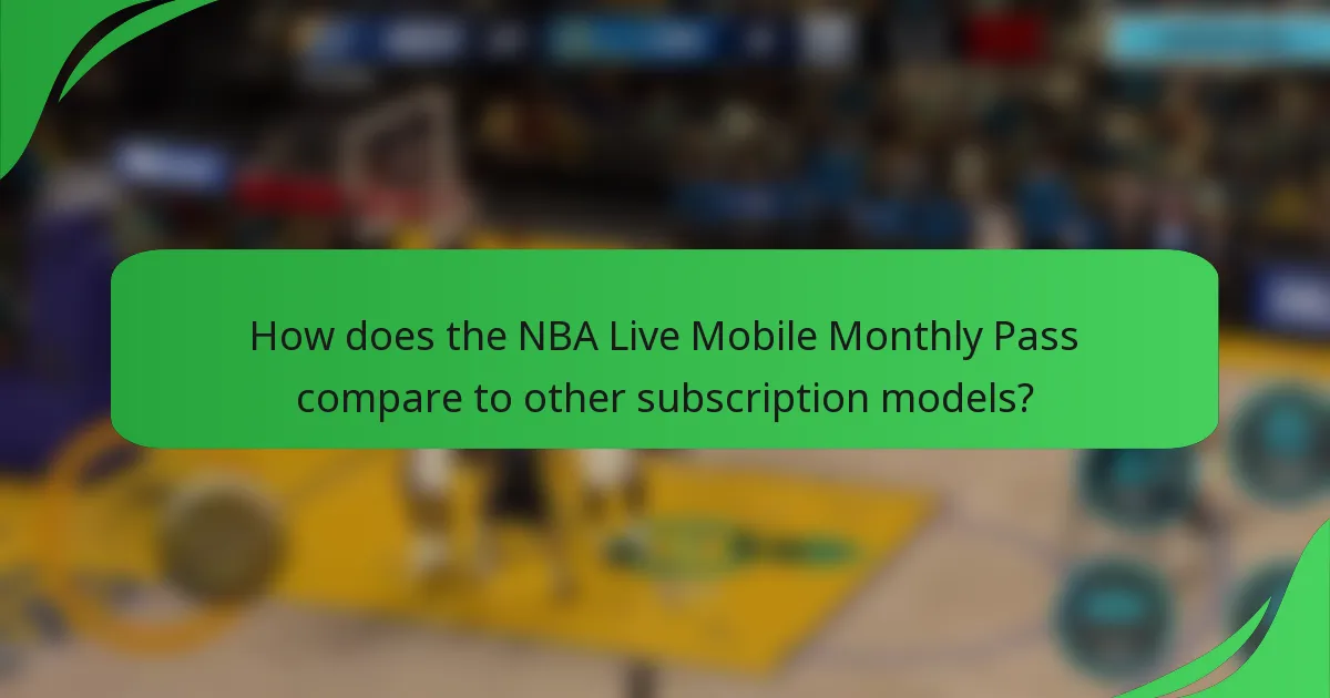 How does the NBA Live Mobile Monthly Pass compare to other subscription models?