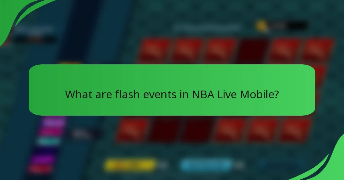 What are flash events in NBA Live Mobile?