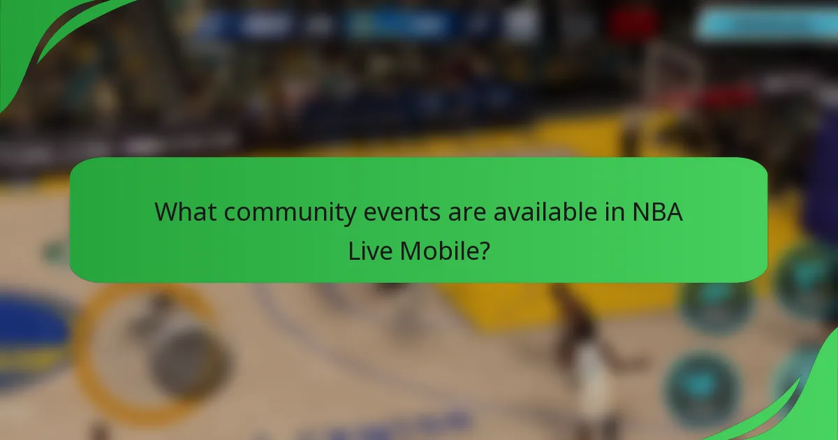 What community events are available in NBA Live Mobile?